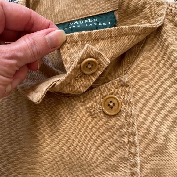 Vtg Lauren Ralph Lauren Womens Canvas Jacket Sz L Button Zip Chore Trucker 90s - Picture 8 of 14